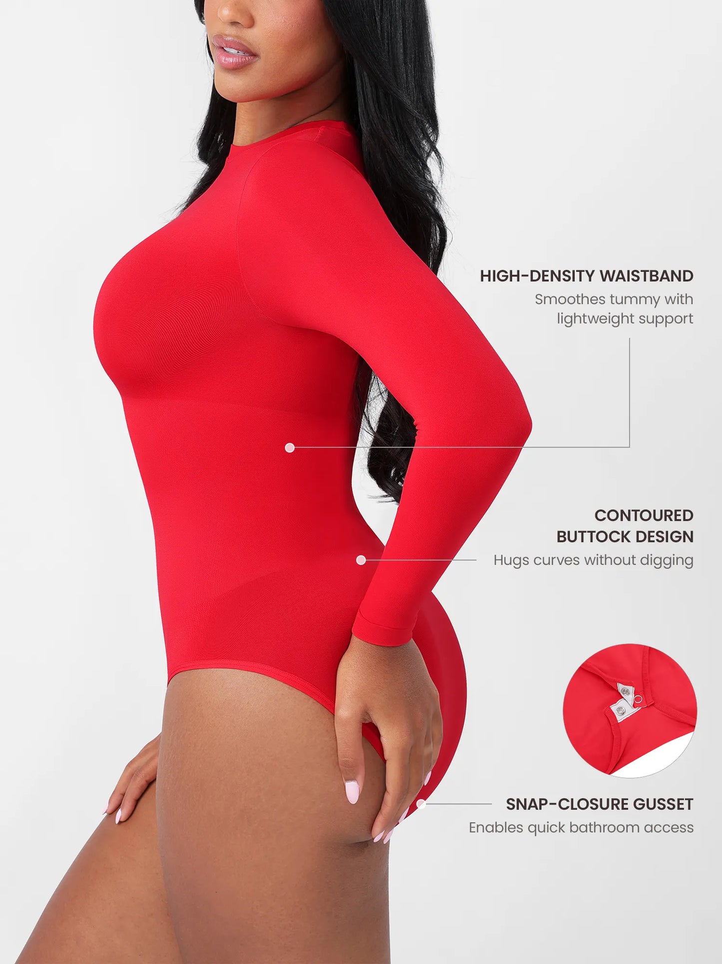 Feelingirl Seamless Ultra-Soft Crew Neck Bodysuit