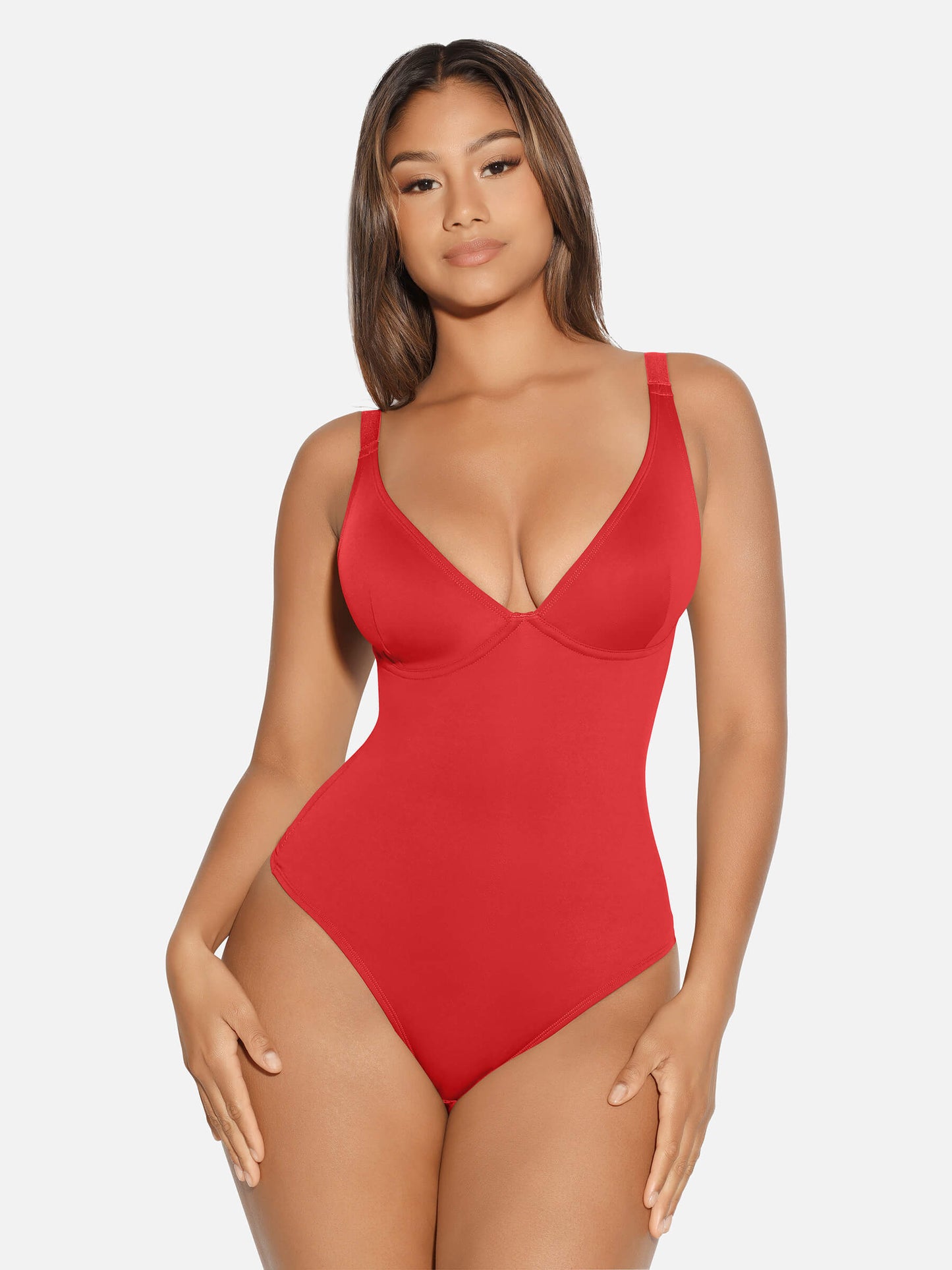 Feelingirl V Neck Tummy Control Shaping Bodysuit