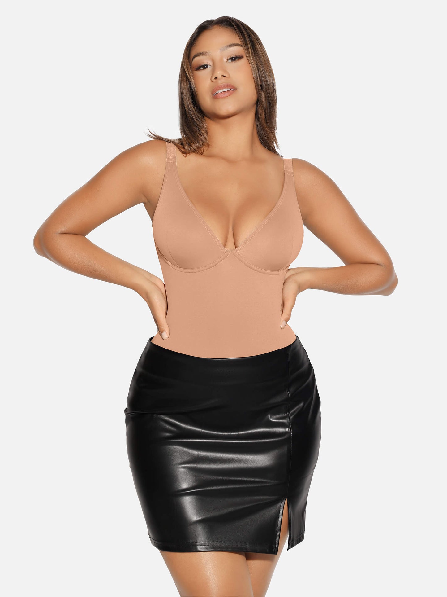 Feelingirl V Neck Tummy Control Shaping Bodysuit