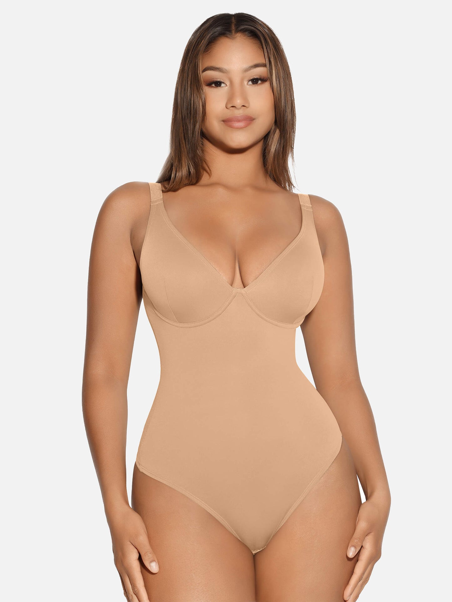 Feelingirl V Neck Tummy Control Shaping Bodysuit