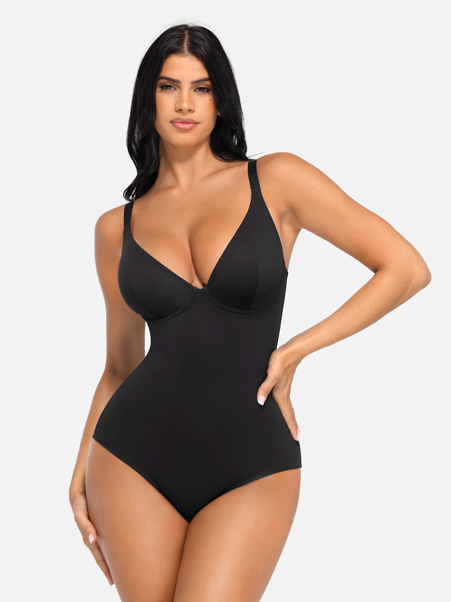 Feelingirl V Neck Tummy Control Shaping Bodysuit