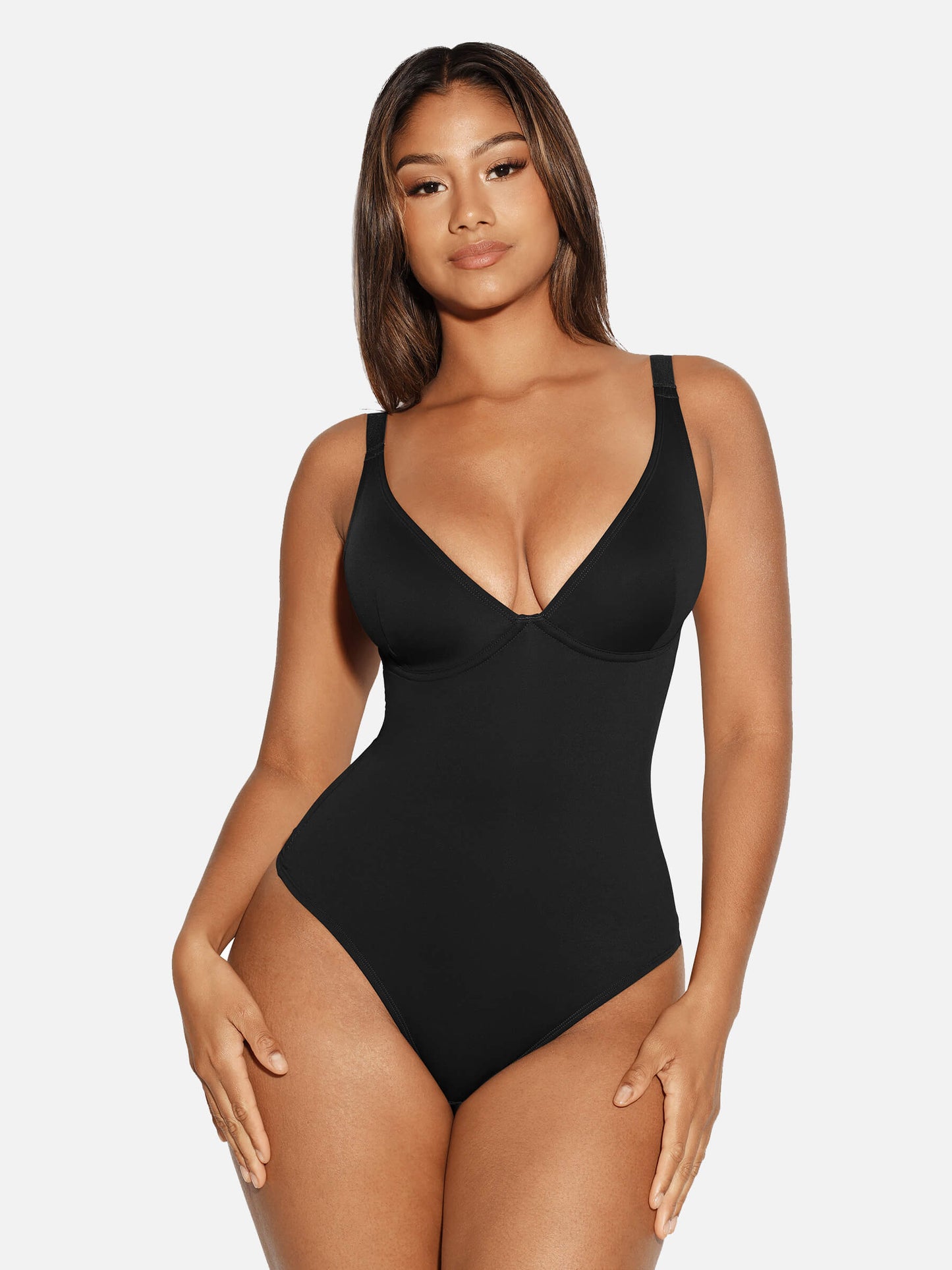 Feelingirl V Neck Tummy Control Shaping Bodysuit
